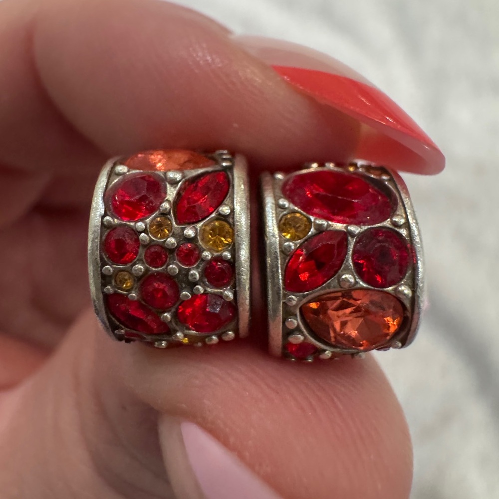 Chamilia 925 silver & crystal RED CHIANTI MOSAIC charm bead, 
Swarovski stones